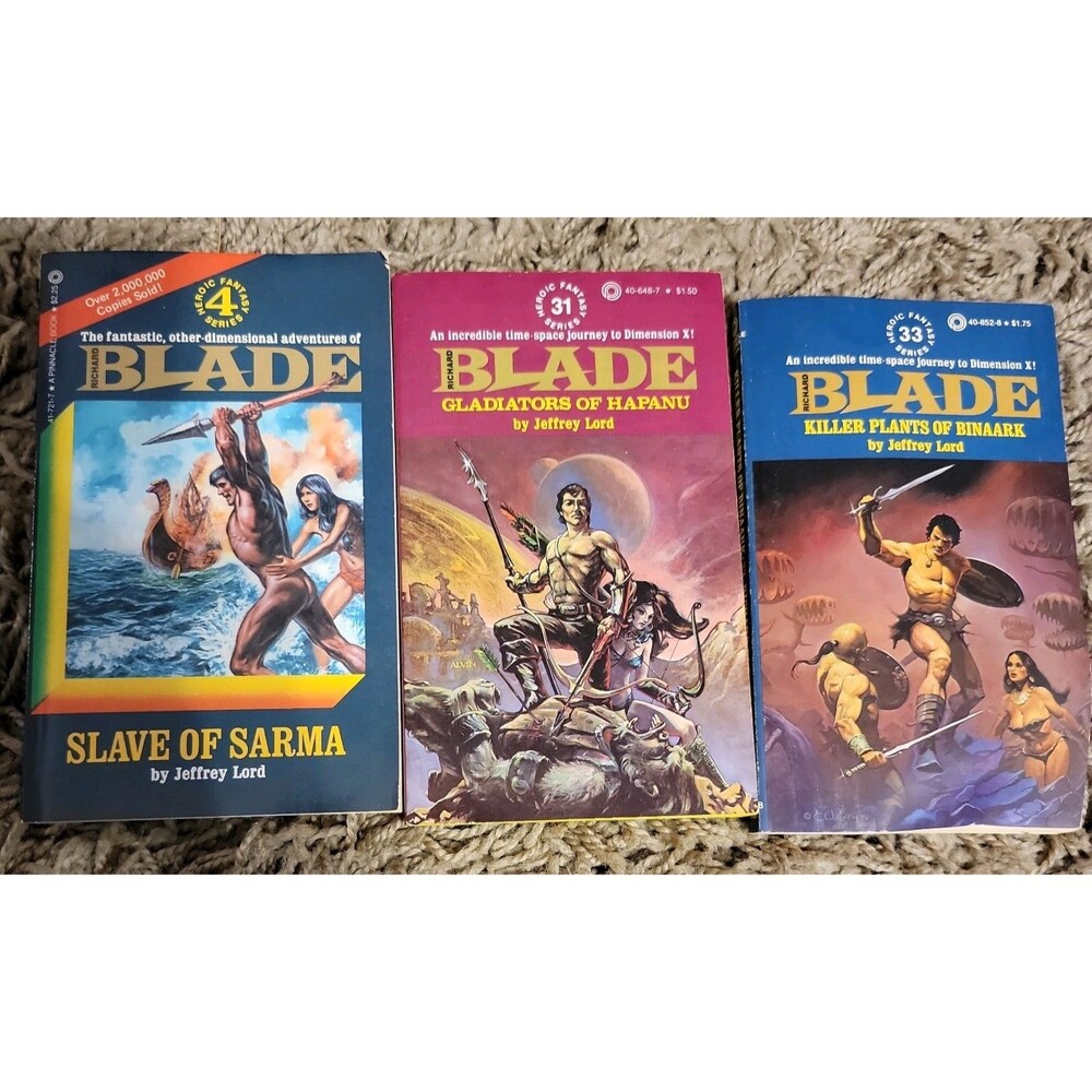 Blade Series Lot of 3 PB Fantasy Novels Jeffrey Lord Pinnacle Books FINE Cond.